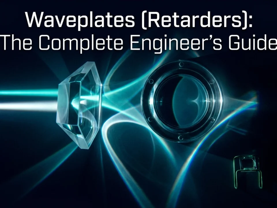 Professional header image for educational tutorial: Waveplates (Retarders): The Complete Engineer's Guide